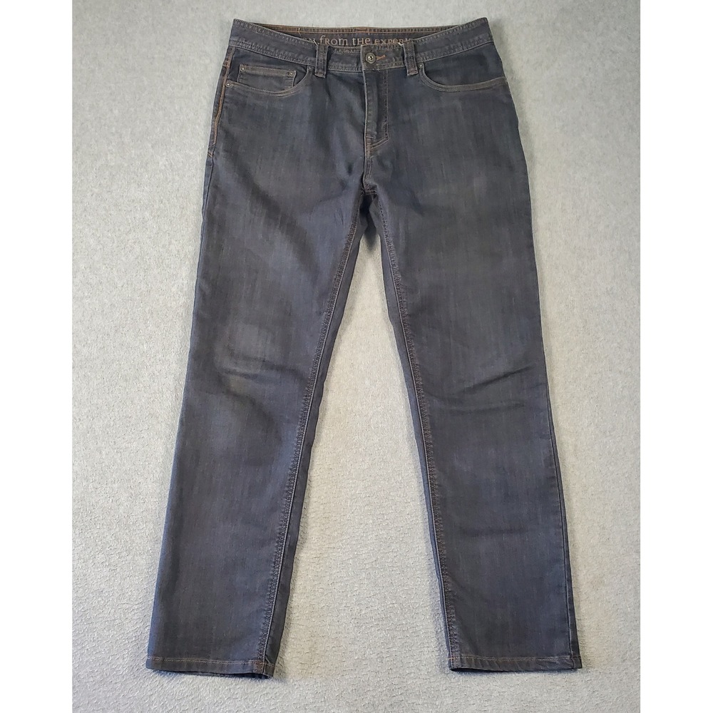 Prana‎ Bridger Jeans FITS 32X29 tag sz 32X30 Slim Dark Wash Gray Organic Cotton